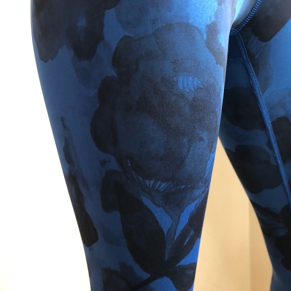 Lululemon Athletics Blue Leggings With Rose Prints View 3